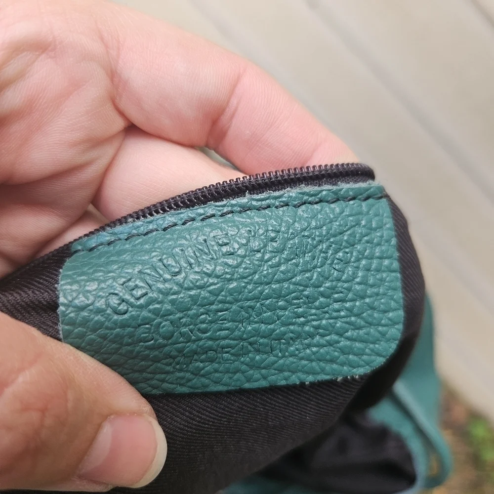 green genuine leather mini backpack made in Italy